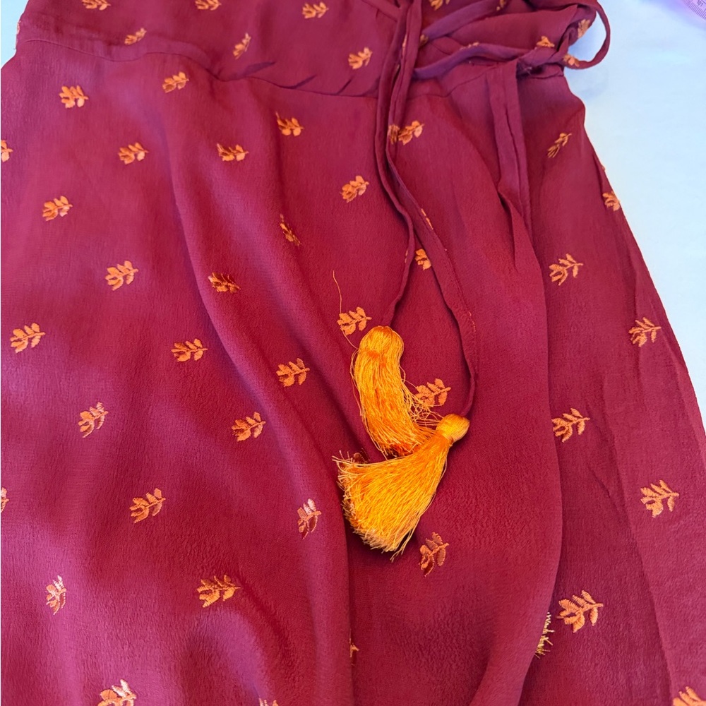 RAGA Autumn Love Maxi Wrap Dress Color Wine Size Small Sample Dress NWT - Picture 11 of 13
